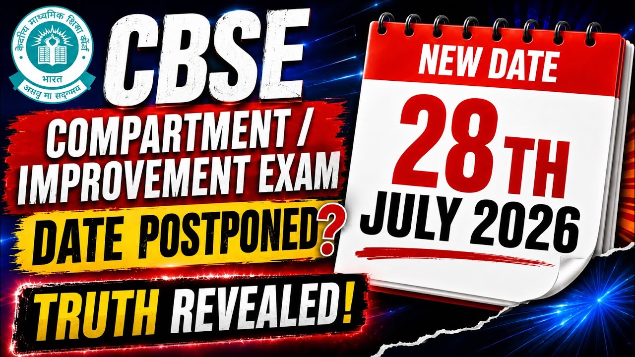 CBSE Compartment/Improvement Exam 2026 New Date 🤯 Postponed? #cbse #cbse2026