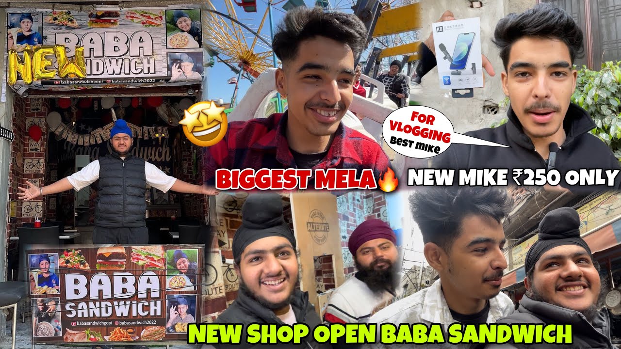 Baba Sandwich New Shop OPENING😍*Biggest Mela in Amritsar😱* New Mike For Vlogging ₹250🤩