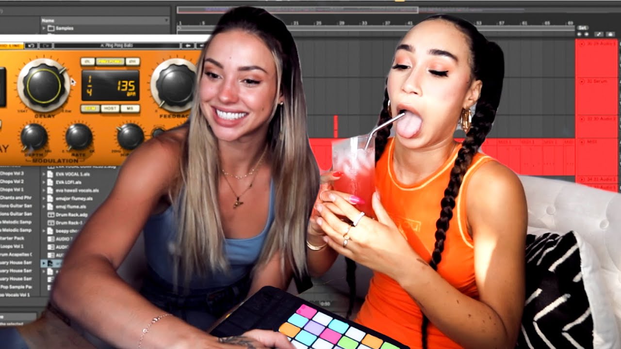 DRUNK GIRLS TRY PRODUCING A SONG. with Charly Jordan | MyLifeAsEva