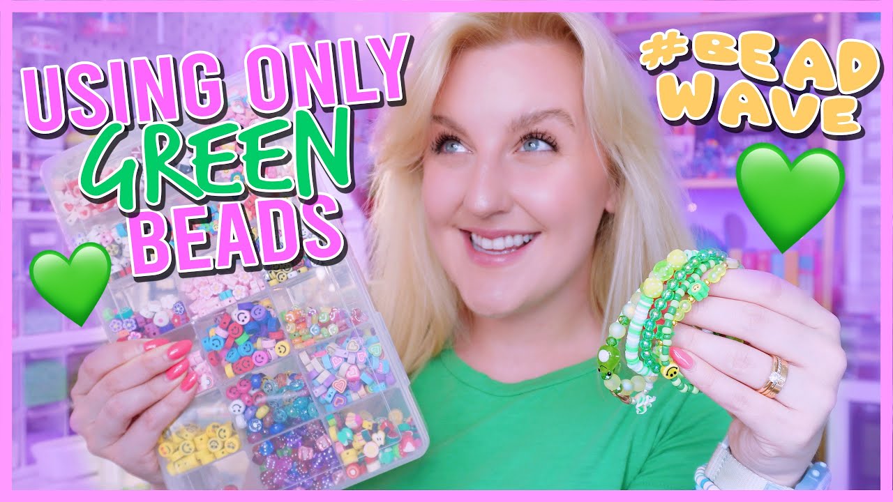 I Tried Making ONLY Green Beaded Bracelets &mdash; Here's What Happened! 🐢🌴🥝 (⚠️BEADING CHALLENGE⚠️)
