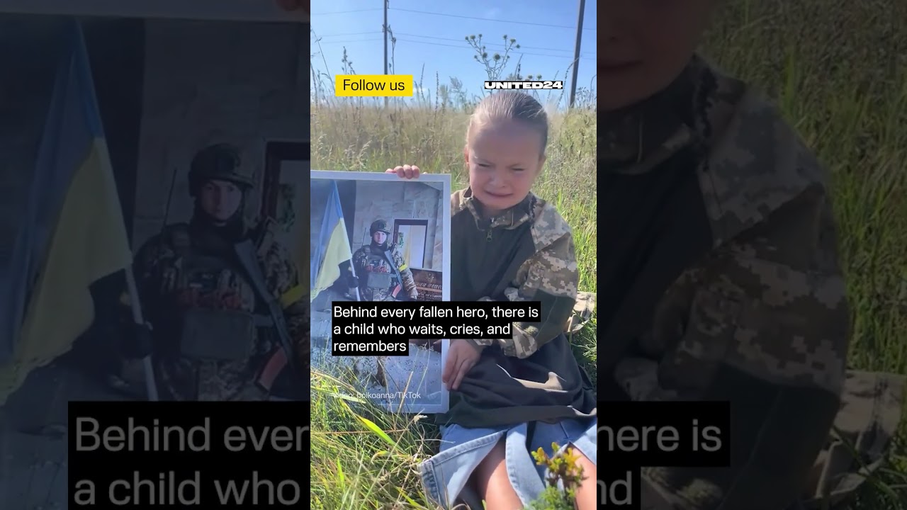 Ukrainian Girl Cries For Her Father, a Fallen Hero #warinukraine