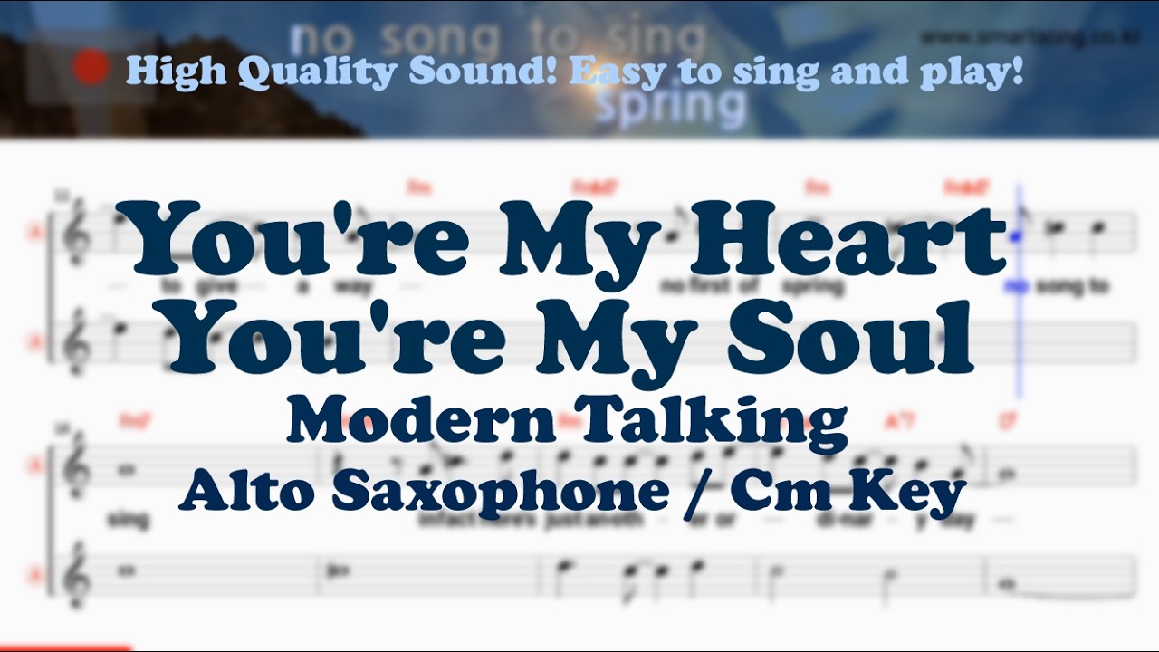 You're My Heart You're My Soul - Modern Talking (Alto Saxophone Sheet Cm Key / Karaoke / Easy Solo)