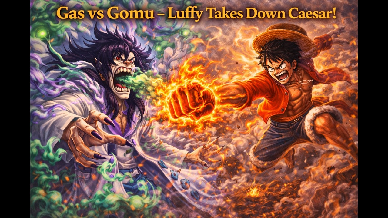 Gas vs Gomu – Luffy Takes Down Caesar!