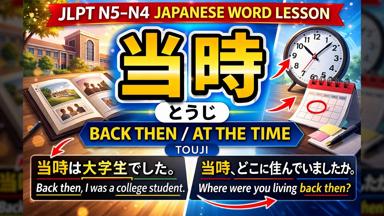 当時 (touji) = back then | JLPT N5-N4 Kanji 時