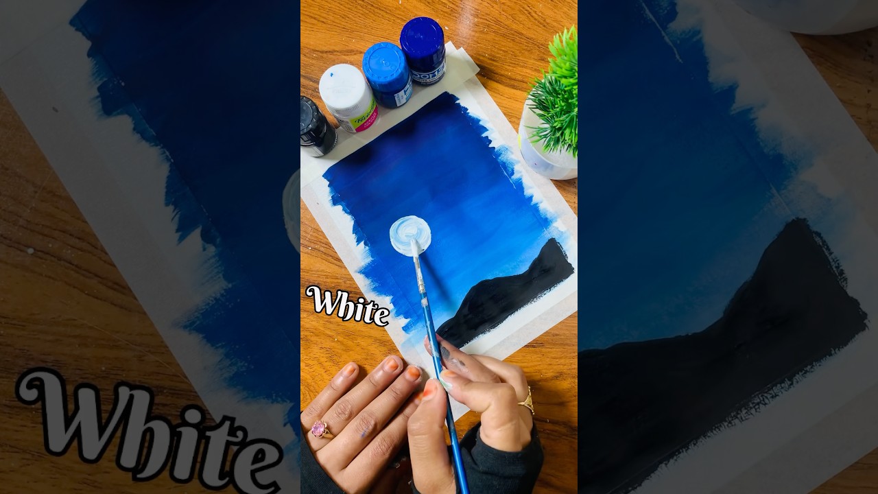 Easy scenery drawing💙😱☺️#drawing#shorts#oilpastel#painting#art#easy#kidsdrawing#viral#trending