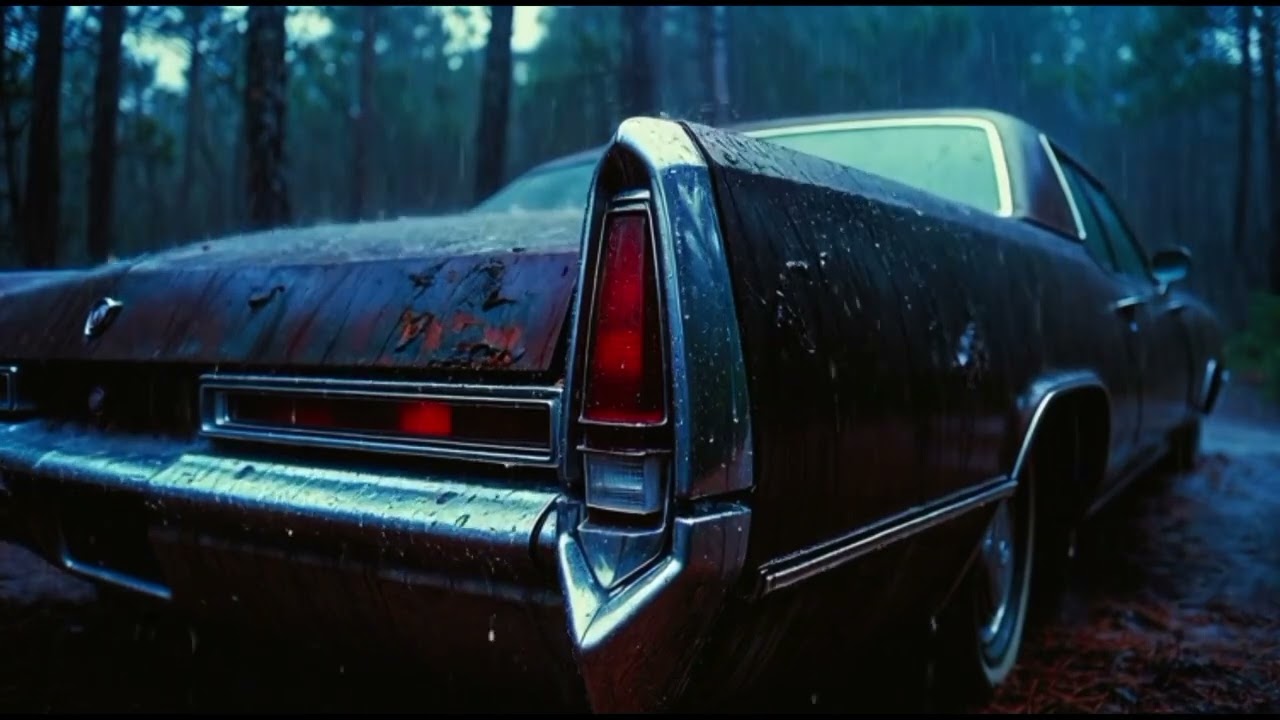 Two Hours Heavy Rain on Abandoned 1968 Cadillac | Rain Sounds for Deep Sleep