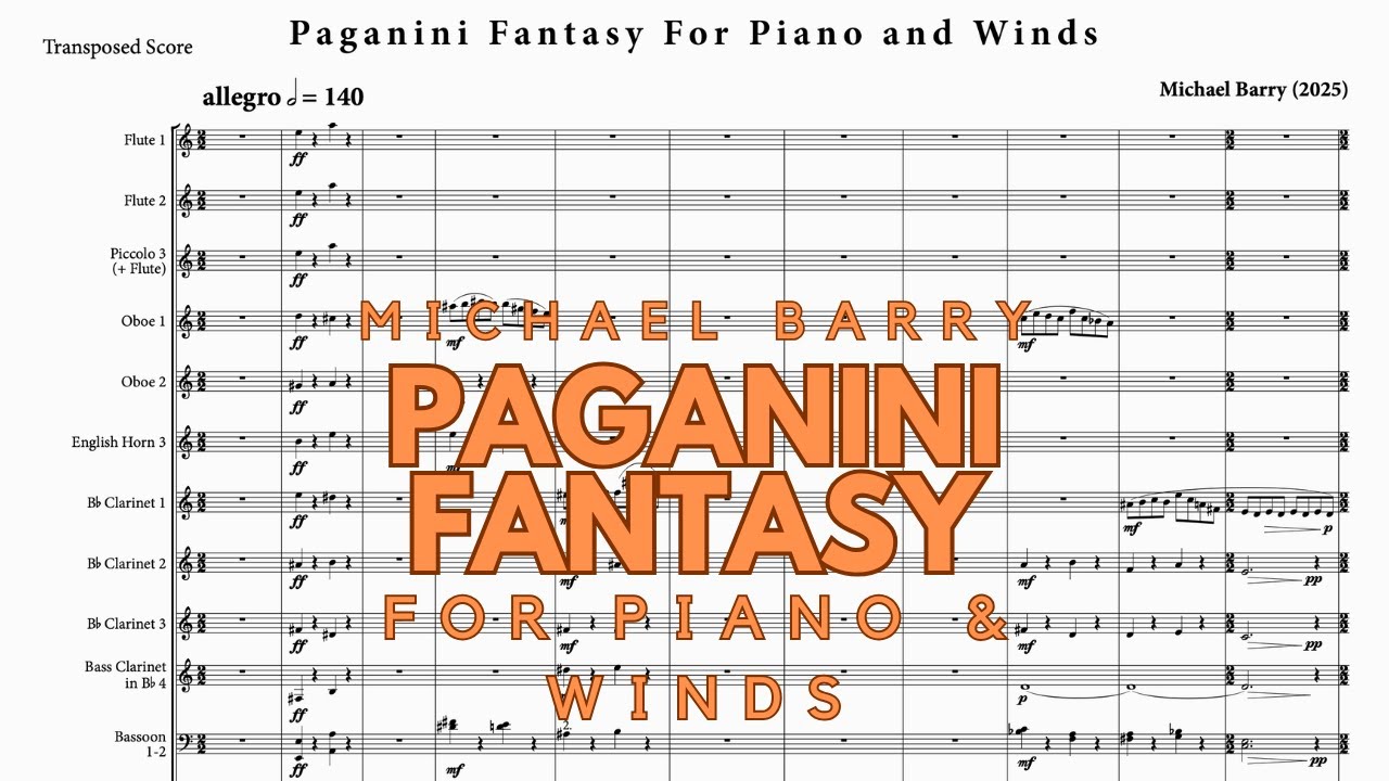 Paganini Fantasy For Piano and Winds - Michael Barry