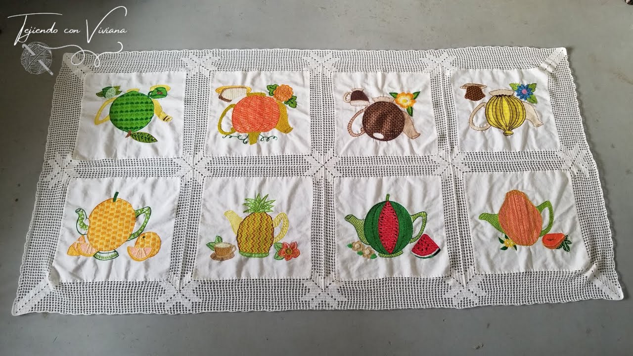 Orilla para Mantel de Servilletas Unidas a Gancho Crochet