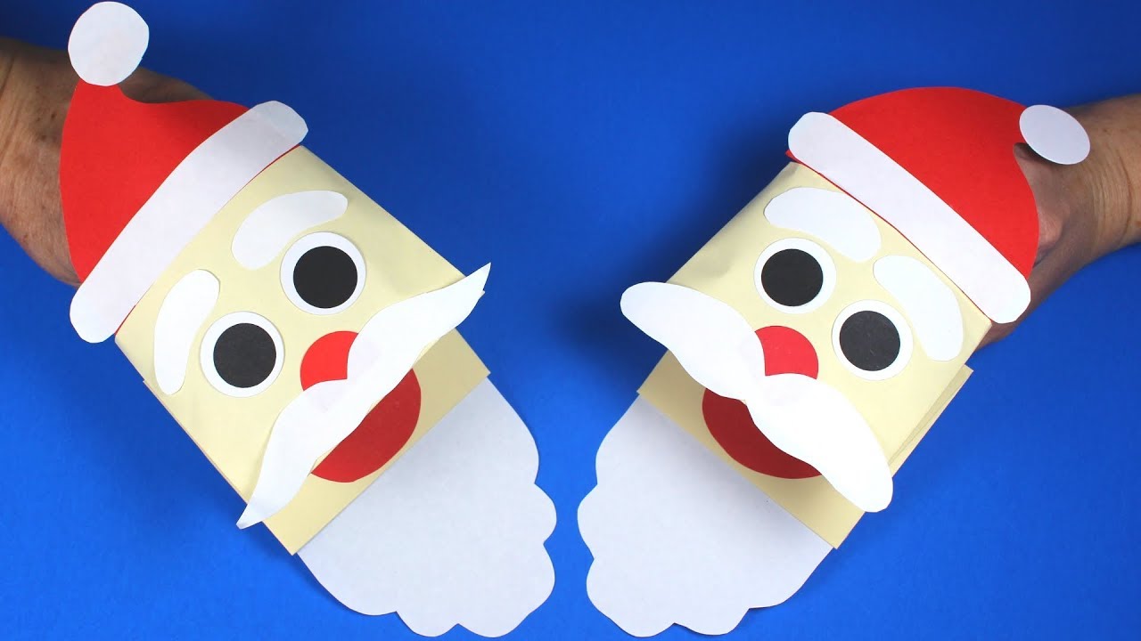 How to Make a Paper Santa Puppet | Christmas Crafts for Kids