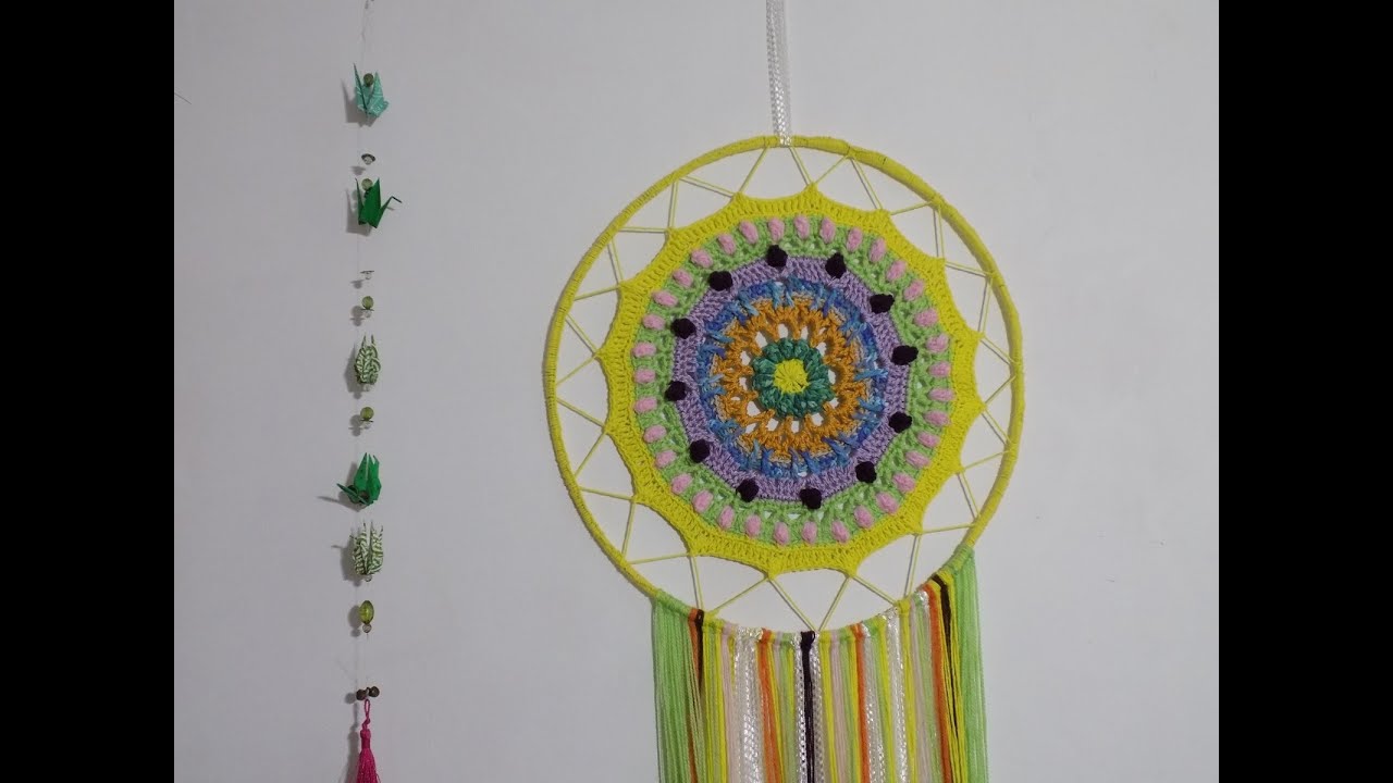 CROCHET,Mandala ,Como unir el mandala al aro de alambre.Crochet,ganchillo.