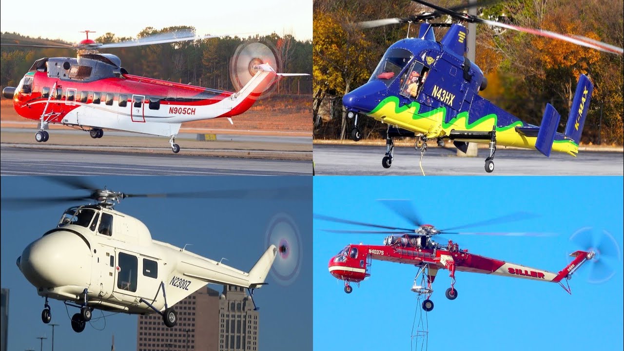 Powerful Heavy-Lift Helicopters in Action | S-64E, S-55T, S-61 & K-MAX