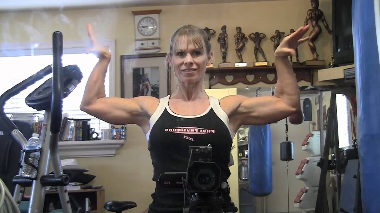 Pec Bouncing & Arm Flexing- Reno Female Bodybuilder Clifta Coulter Perez