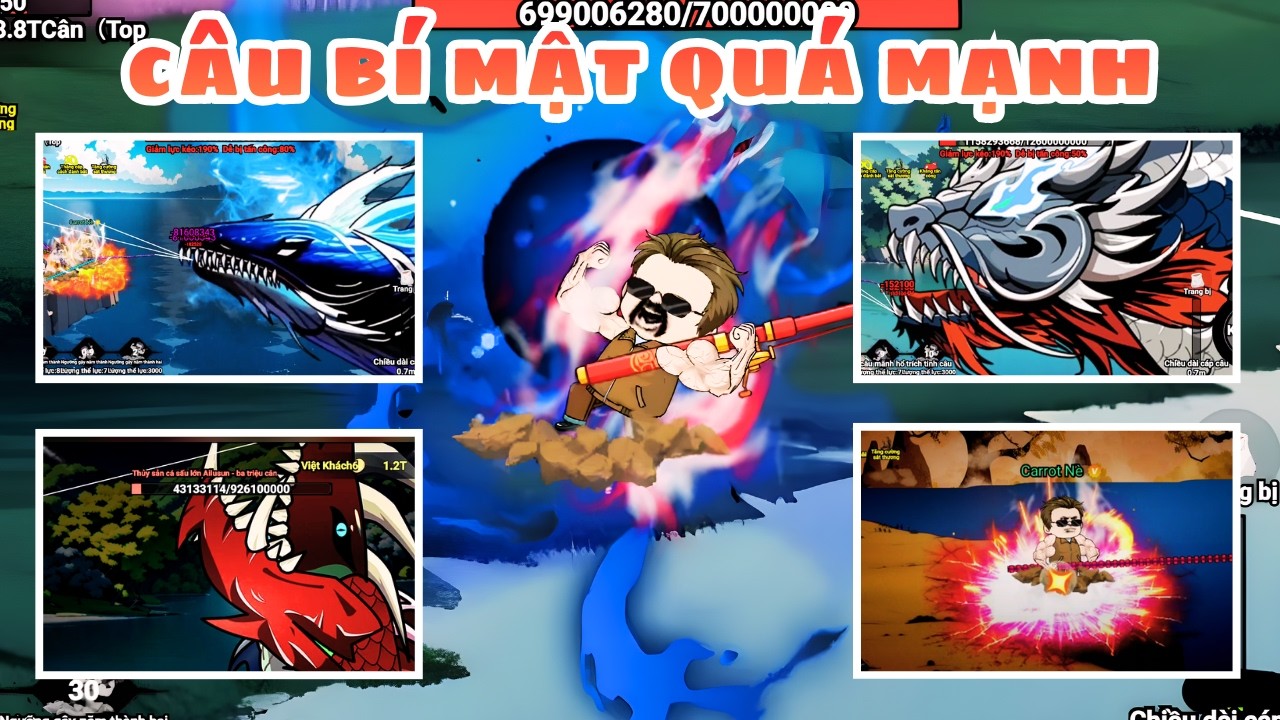 DÙNG NHÂN VẬT CÂU BÍ MẬT ĐẠI CHIẾN VỚI TẤT CẢ CÁ TRÙM TRONG GAME CÂU CÁ VẠN CÂN