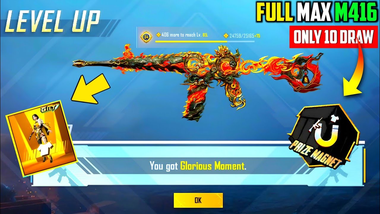 BGMI FIRE M416 CRATE OPENING | FIRE M416 FULL MAX | WHEN UC UP EVENT | TIGER M416 VS FIRE M416 