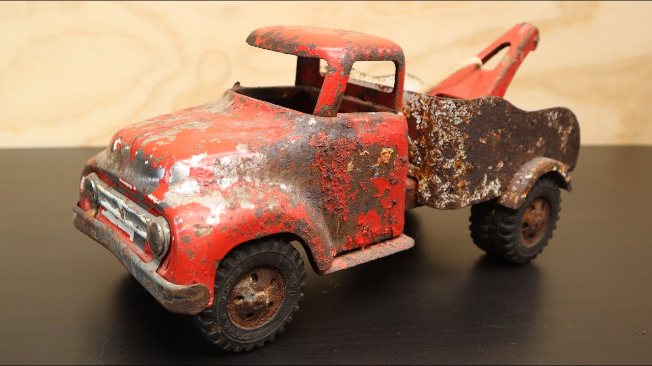 Rusty 1954 Tonka Wrecker/Tow Truck Restoration