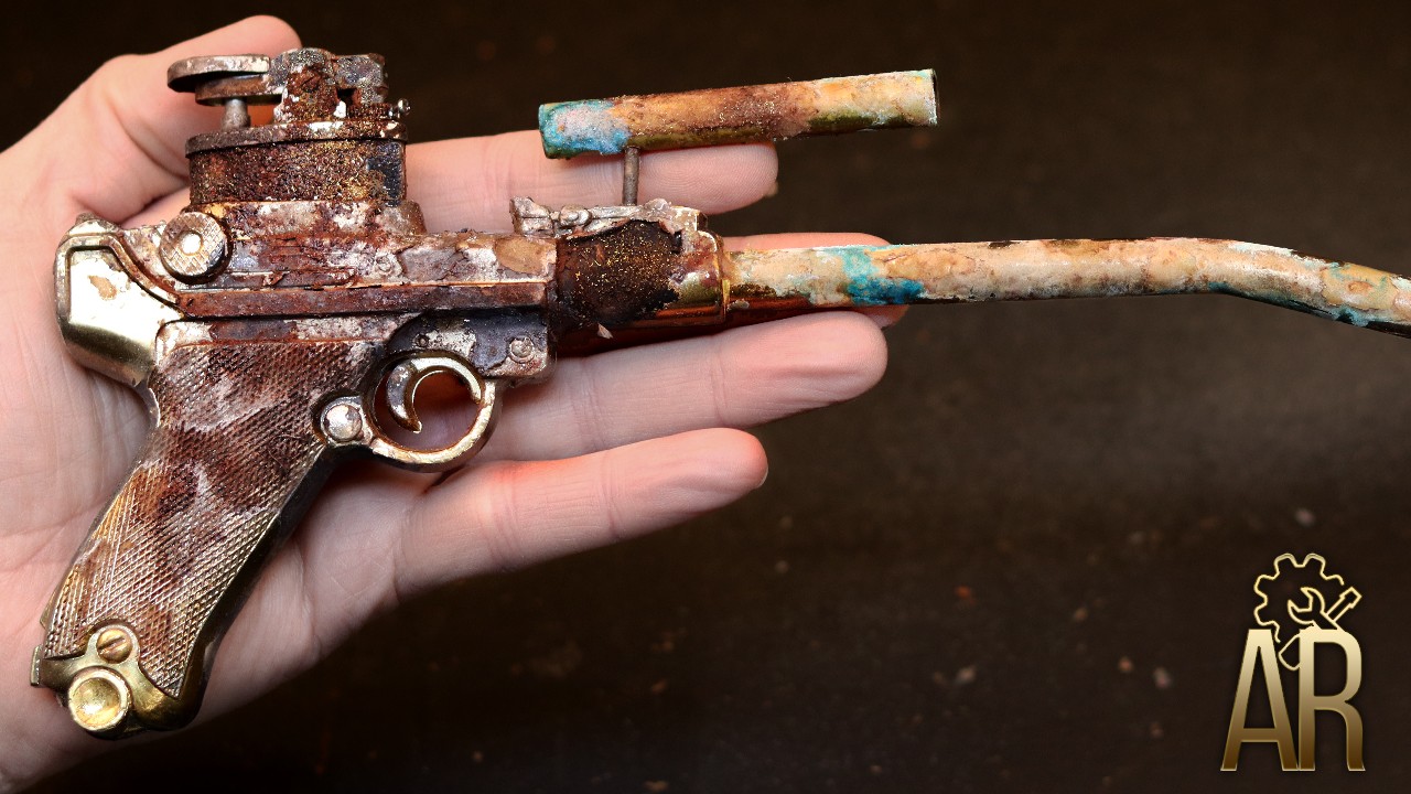 Реставрация зажигалки в виде пистолета Luger P-08