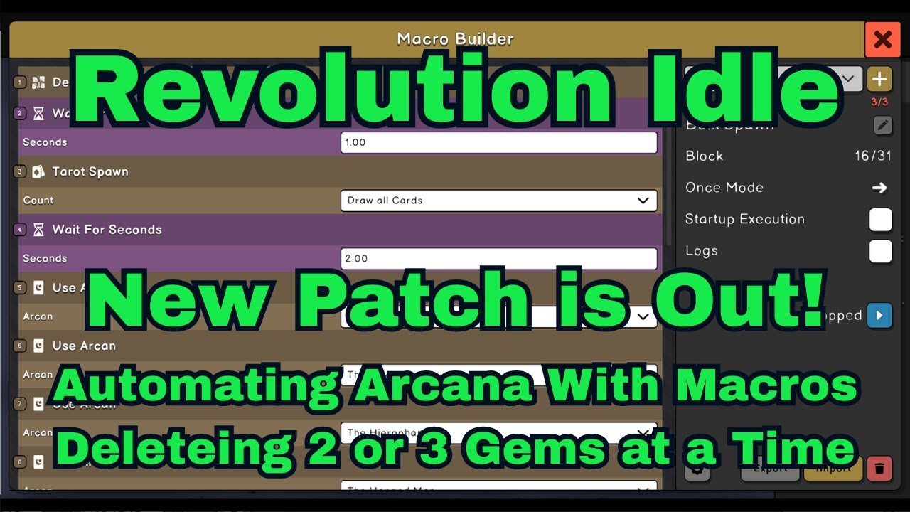 Revolution Idle - New Patch is Out! Useful Macros and Tips - updated macros in next video