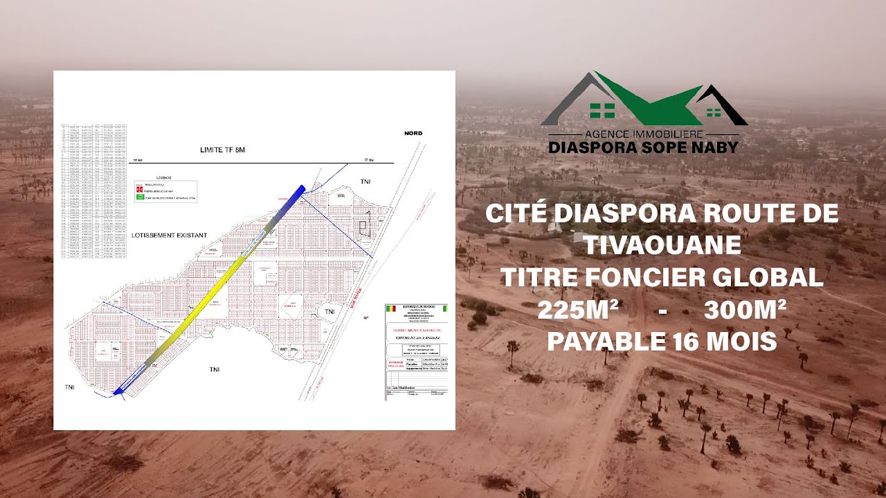 Terrain à vendre sur la route de Tivaouane derrière l'ISEP de Thiès