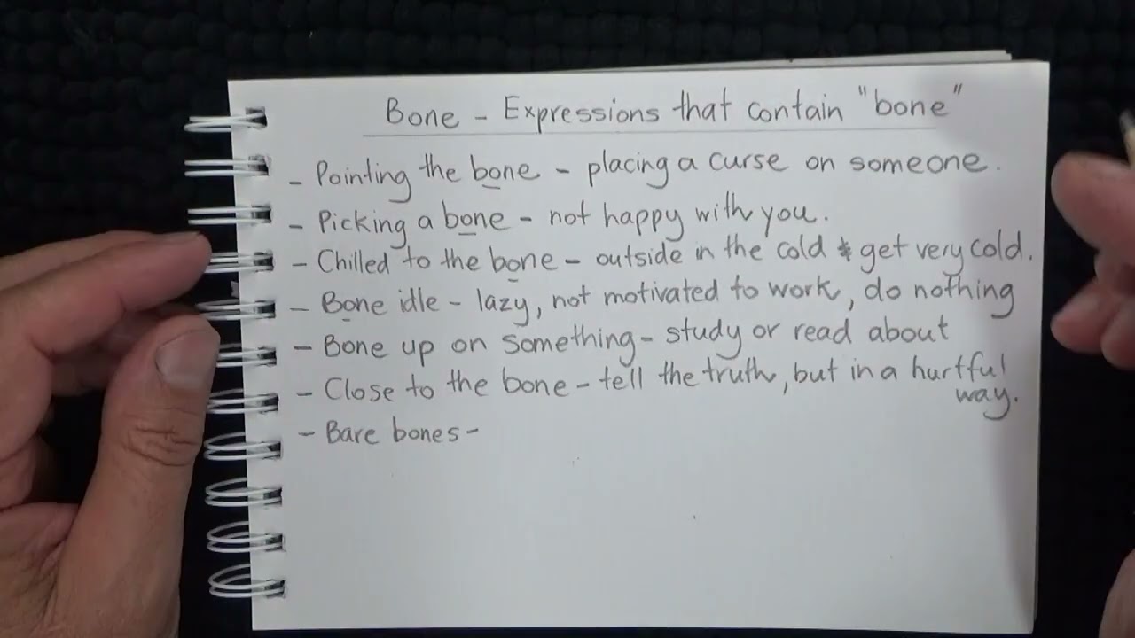 ASMR - Whispering While Writing & Discussing Expressions with the Word Bone - Australian Accent