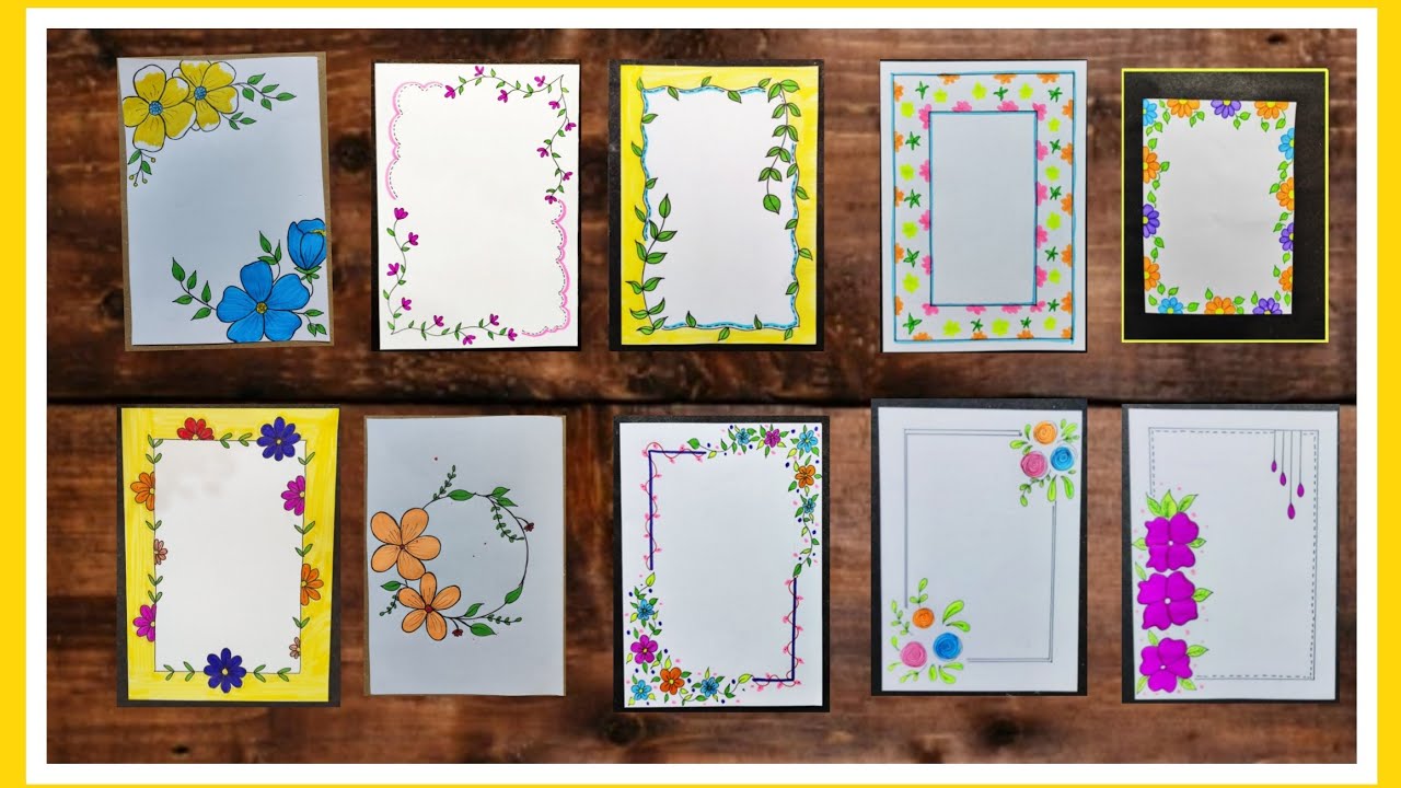 10 Simple First Page Design/ Project Work Designs /Front Page Design/Cover Page borders