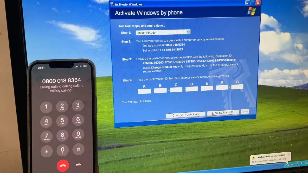 Activating Windows XP over the phone in 2023