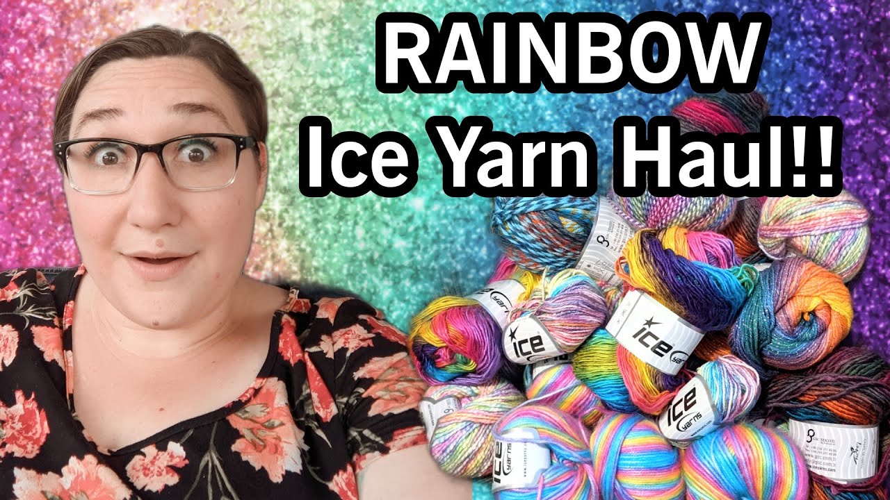 RAINBOW ICE YARN HAUL Unboxing & Review | Yarn Nut vs. Ice Yarn Comparison | Which is cheaper?