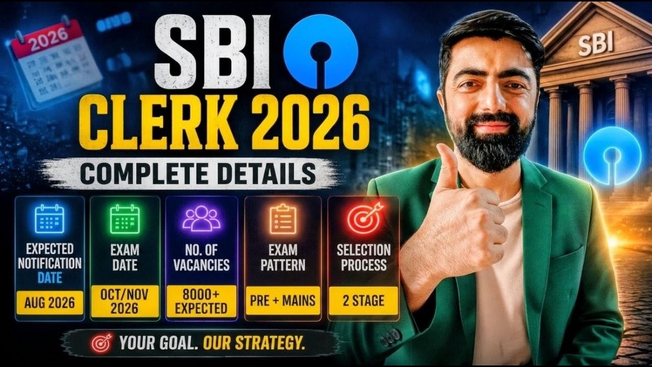 SBI Clerk 2026 || Exam Date, Notification Date, Vacancies & Exam Pattern