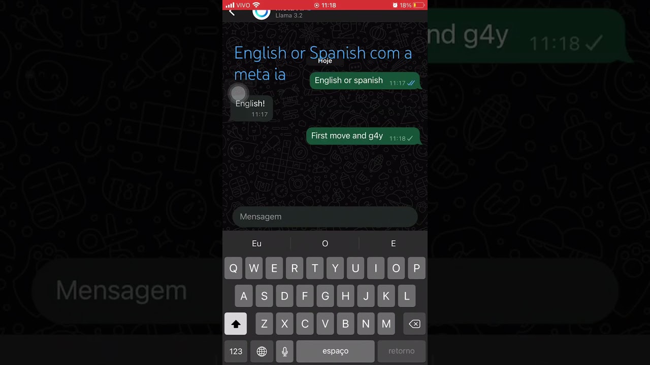 ENGLISH or Spanish com a meta ia #meta #whatsapp #englishorspanish