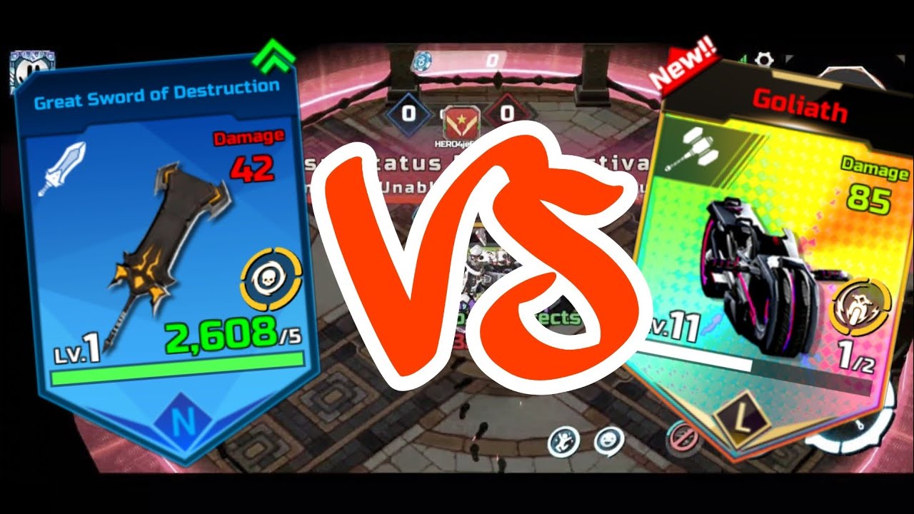 OVERDOX ARENA GIANT WEAPON BLUE  GREAT SWORD OF DESTRUCTION VS LEGENDARY GOLIATH