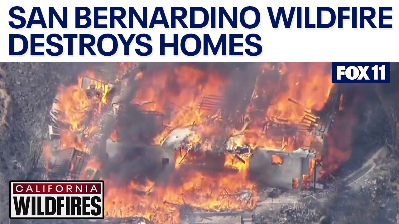 Massive fire burns down homes in San Bernardino County