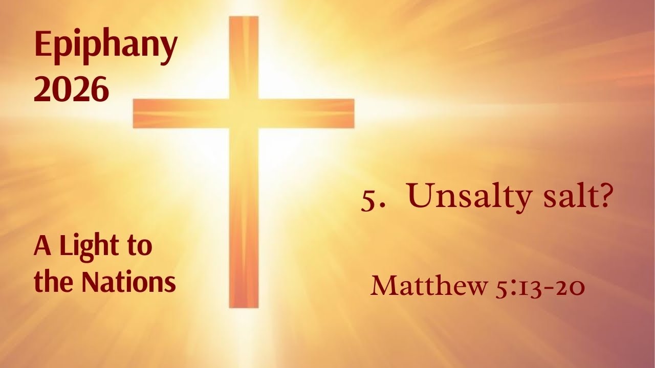 Unsalty Salt?  Matthew 5:13-20.   Fr. Geoff Chapman