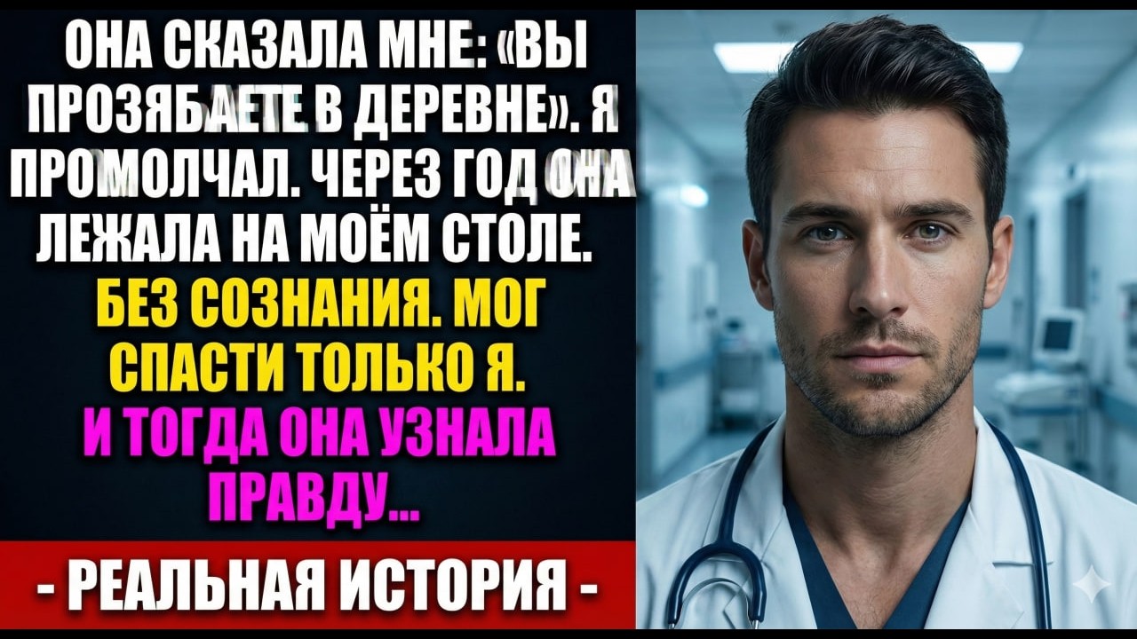«Вы прозябаете в деревне» — смеялась она  Через год её жизнь зависела от МОИХ рук…