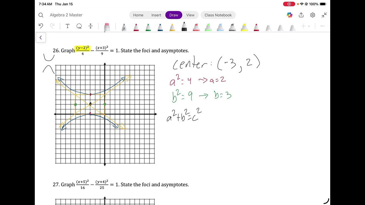 Chapter 10 - Graphing a Translated Hyperbola Example 1