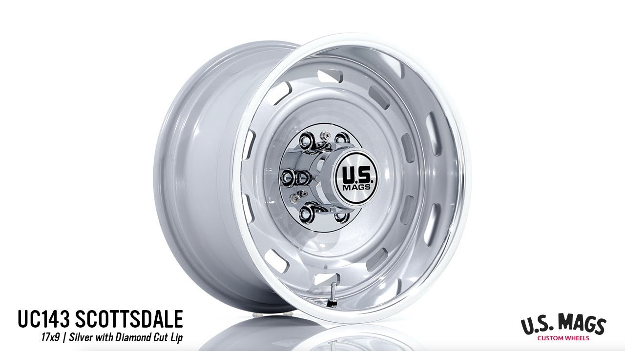 US MAGS UC143 SCOTTSDALE | 17X9 | SILVER W DIAMOND CUT LIP