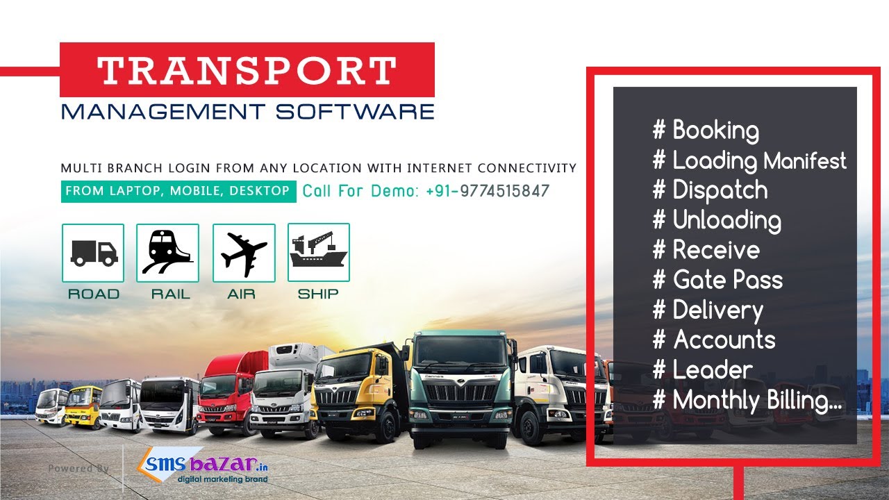 Transport Management System Free Demo, Excel Export, Best Logistics ERP Accounting Software Company