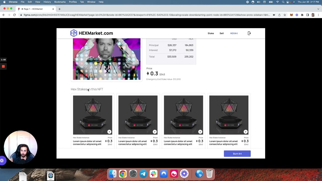 World's first NFT art that attaches a tokenized HEX stake (HSI on Hedron).