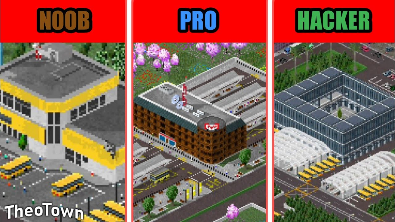 TheoTown | Noob vs. Pro vs. Hacker - Bus Station