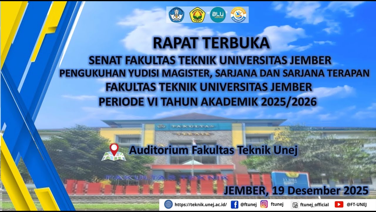 Pengukuhan Yudisi Magister, Sarjana, dan Sarjana Terapan Fakultas Teknik Universitas Jember