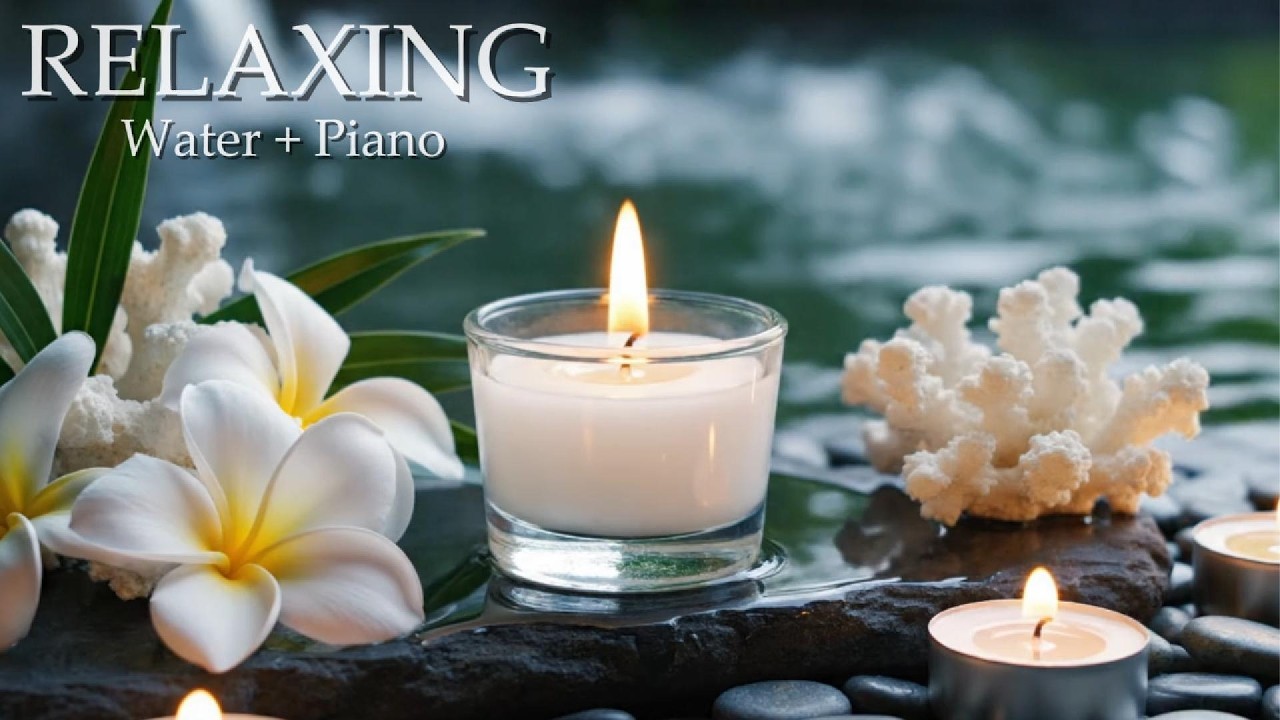 Relaxing Music Relieves Stress, Anxiety and Depression - Bamboo Water Fountain + Healing Piano Music