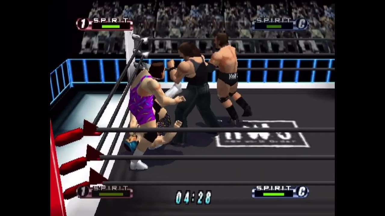Virtual Pro Wrestling 64 Matches - The Outsiders (Hall & Nash) vs. the Steiners (Rick & Scott)