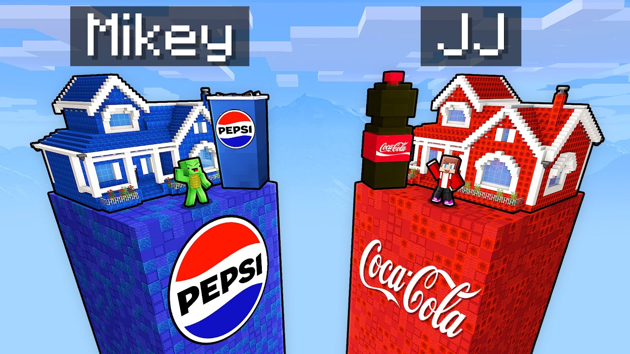 Джей-Джей и Майки: Битва чанков COCA-COLA против PEPSI в Minecraft - Maizen