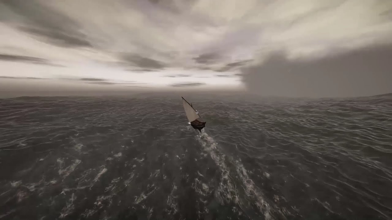 Sailwind gameplay - Facing a late night storm in a Dhow
