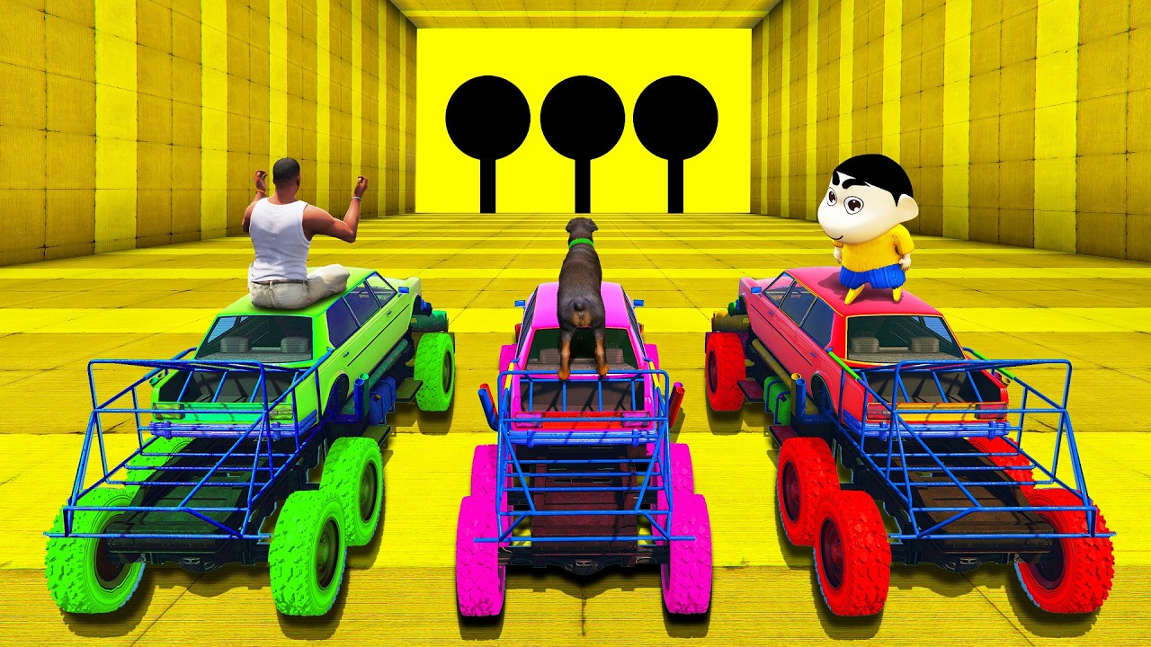 SHINCHAN AND FRANKLIN WENT INTO THE TRIPLE HOLE GIANT GOLDEN PARKOUR CHALLENGE GTA 5