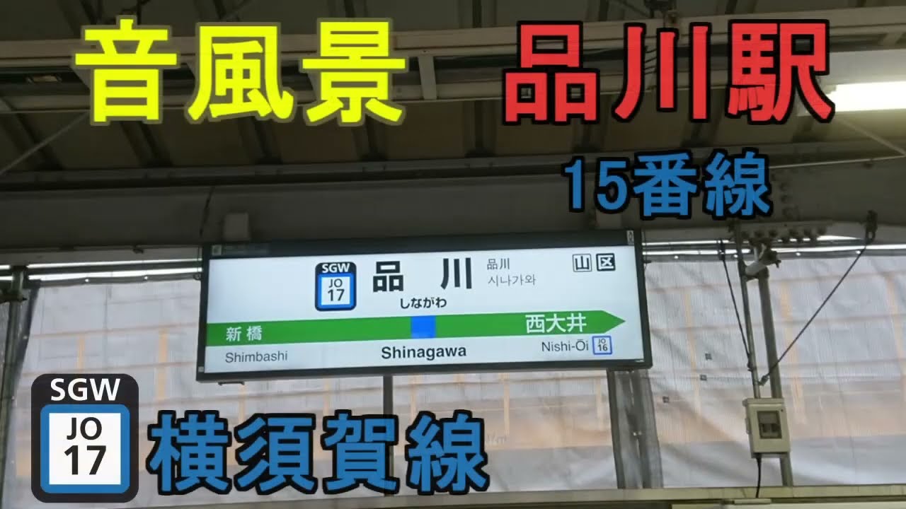 【音風景】品川駅15番線＜横須賀線(下り)＞(2022.10.22)【駅環境音】