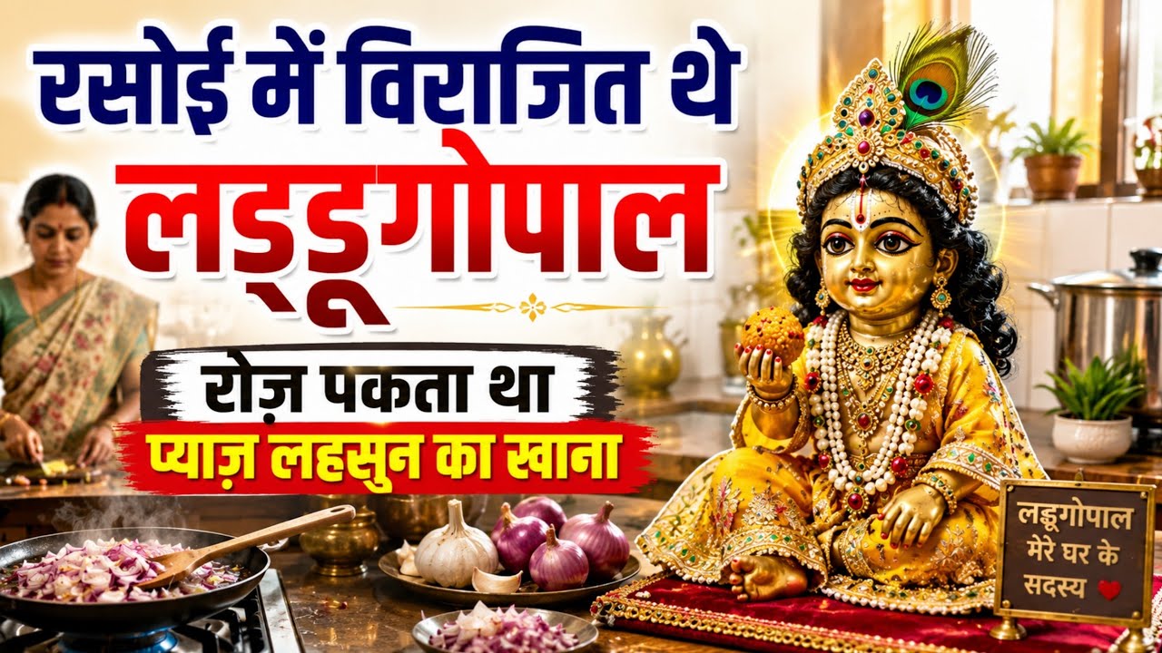 रसोई में विराजित थे लड्डूगोपाल | रोज़ पकता था प्याज़ लहसुन का खाना | Dharmik Kahani  