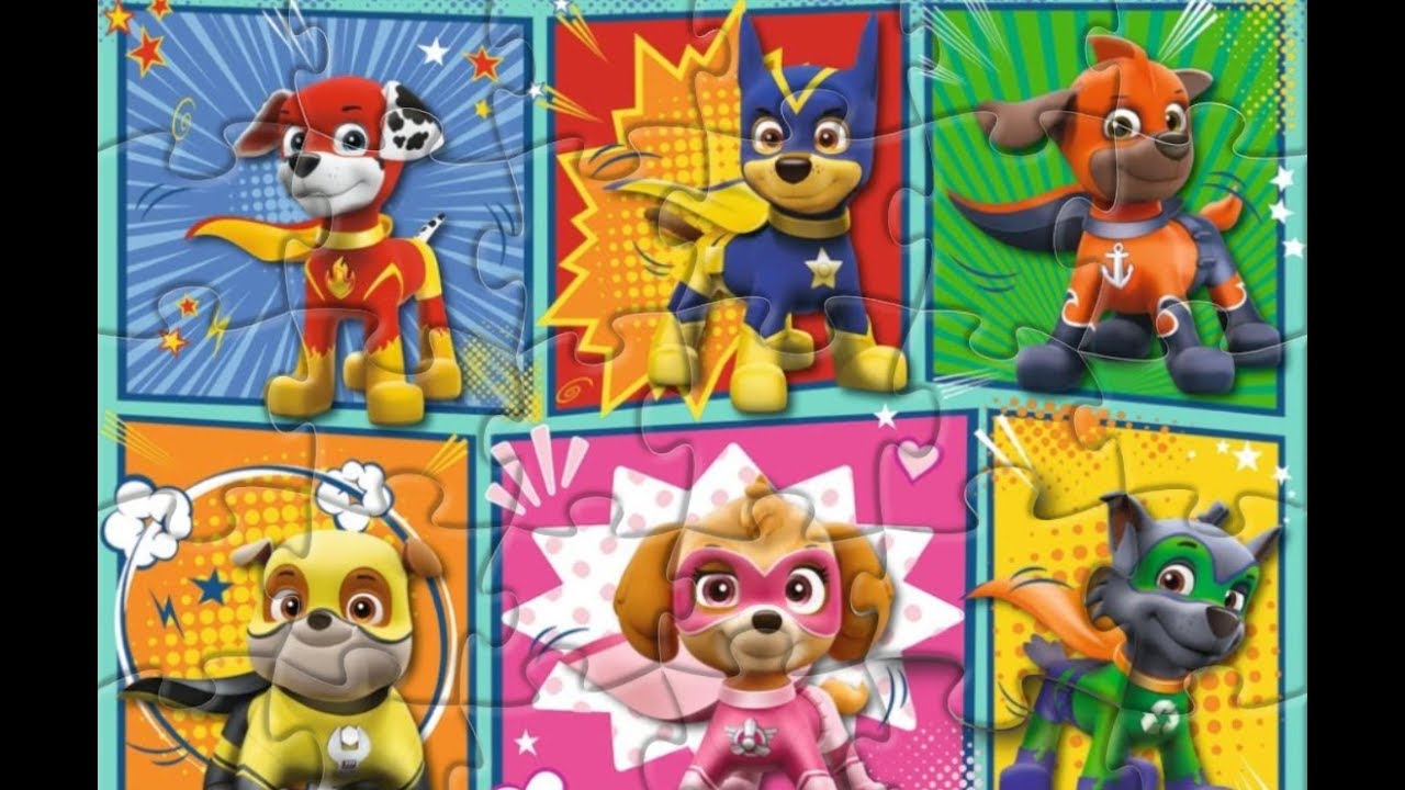 Paw Patrol. Puzzle Games Video For Kids.Patrola.