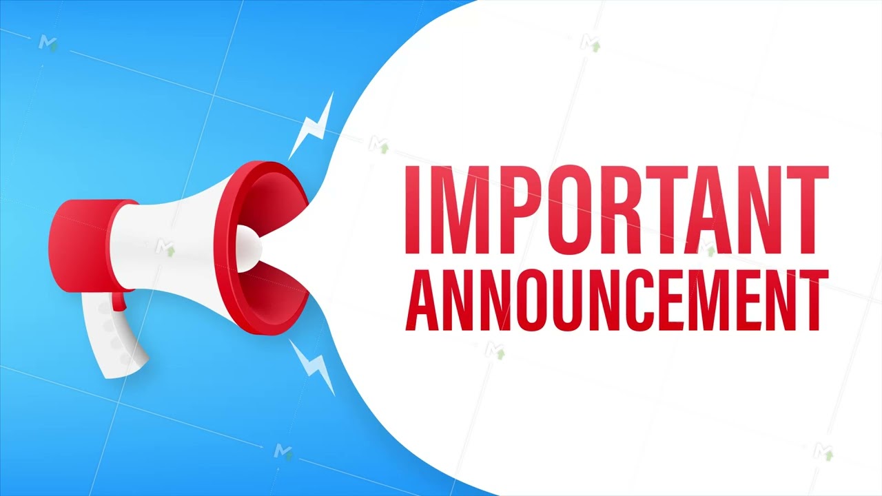 Hand Holding Megaphone with important announcement. Megaphone banner. Motion graphics
