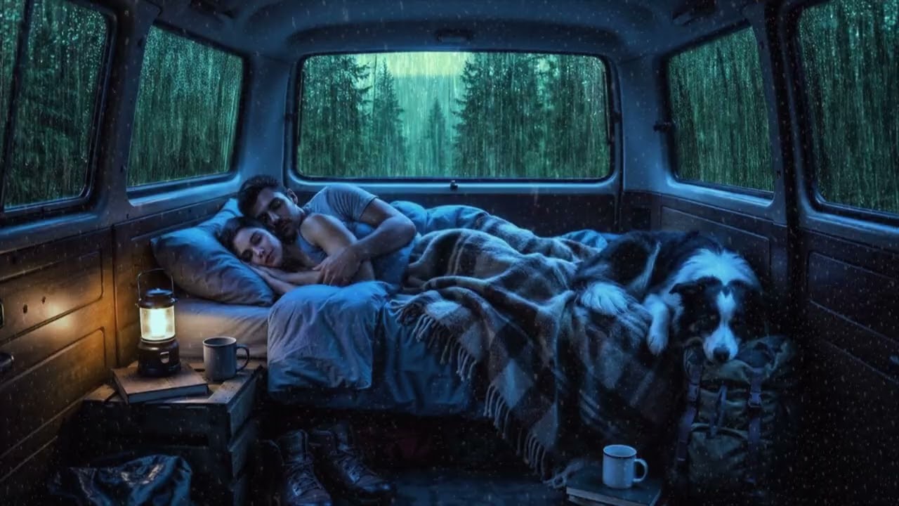 Goodbye Insomnia with Heavy Rain & Thunder Growls in a Cozy Car