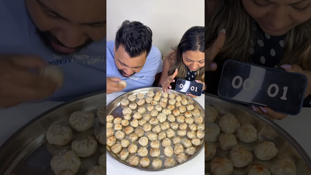 200 POPCORN MOMOS EATING CHALLENGE😱 STREET FOOD COMPETITION😍🔥 #shorts #foodie #streetfood
