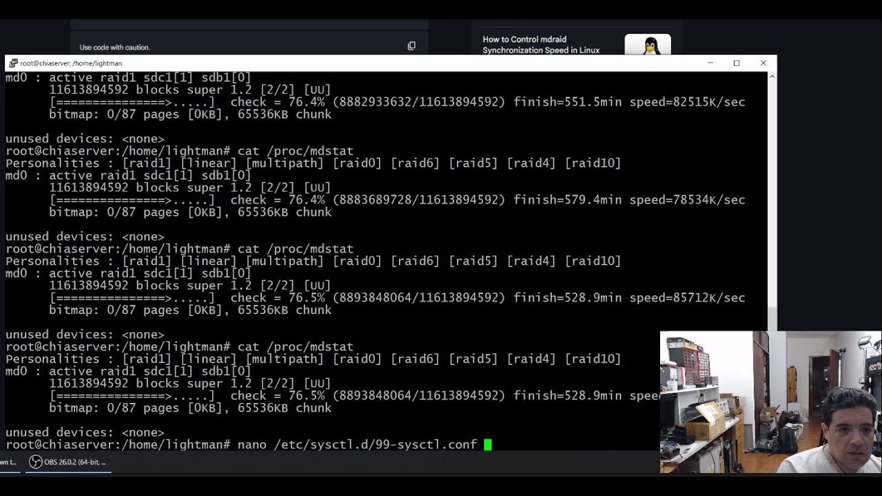 Rebuild de raid lento me mata todo, video matutino SIN EDITAR